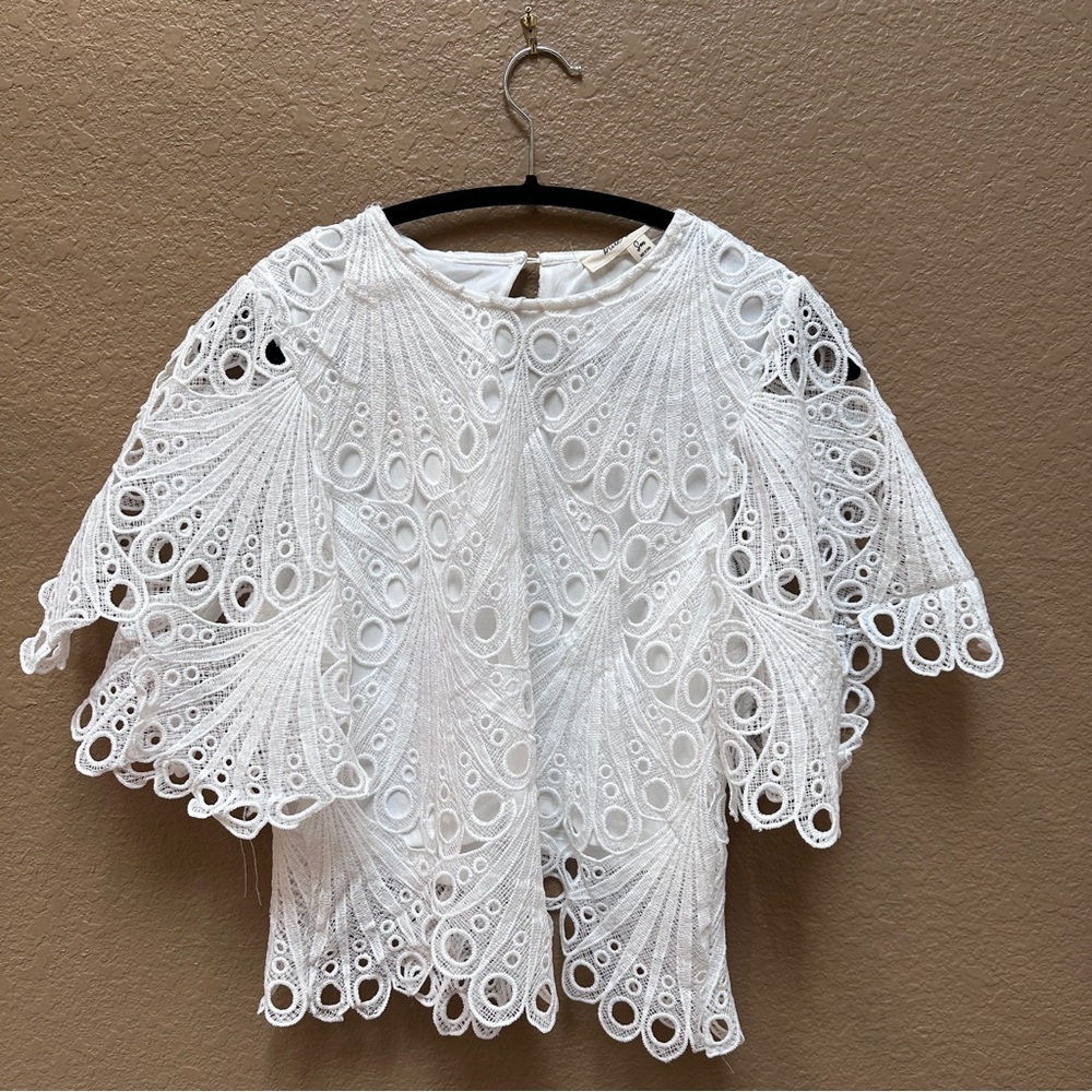 Anthropologie White Lace Blouse